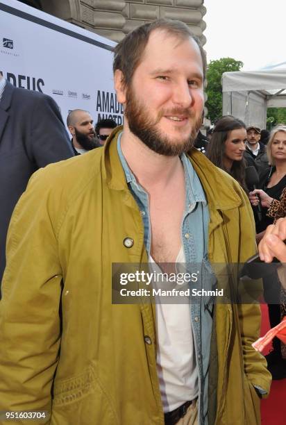 Marco Michael Wanda of Wanda arrives at the red carpet during the Amadeus Award 2018 on April 26, 2018 in Vienna, Austria.