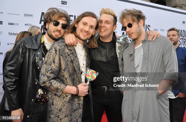 Philipp Szalay, Alexander Hackl, Philipp Prueckl and Andreas Foedinger of Farewell Dear Ghost pose at the red carpet during the Amadeus Award 2018 on...