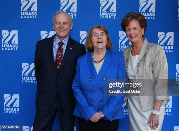 James F. Comley, Virginia Comley and Jacqueline Moloney attend the 2018 University Alumni Awards at UMass Lowell Inn & Conference Center on April 26,...