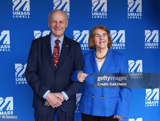 James F. Comley and Virginia Comley attend the 2018 University Alumni Awards at UMass Lowell Inn & Conference Center on April 26, 2018 in Lowell,...