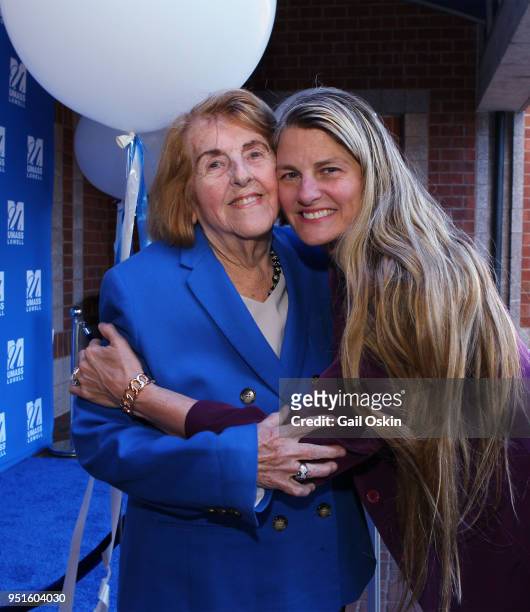Virginia Comley and previous UMass Lowell Alumni Award Honoree Bonnie Comley attend the 2018 University Alumni Awards at UMass Lowell Inn &...