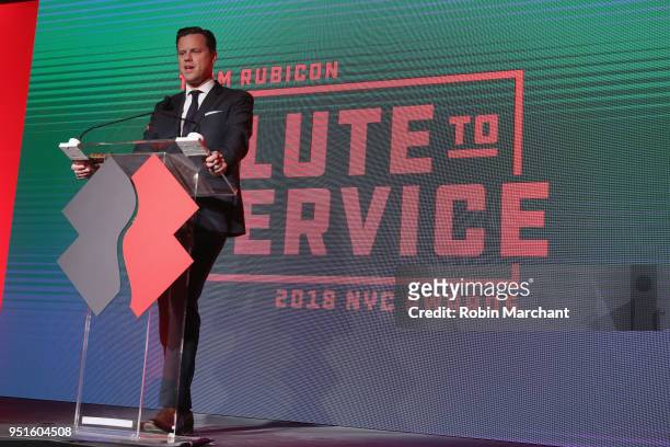 Co-anchor of MSNBC's Morning Joe and Host of Sunday Today Willie Geist speaks onstage at the 2018 Team Rubicon Salute To Service Awards at the Altman...