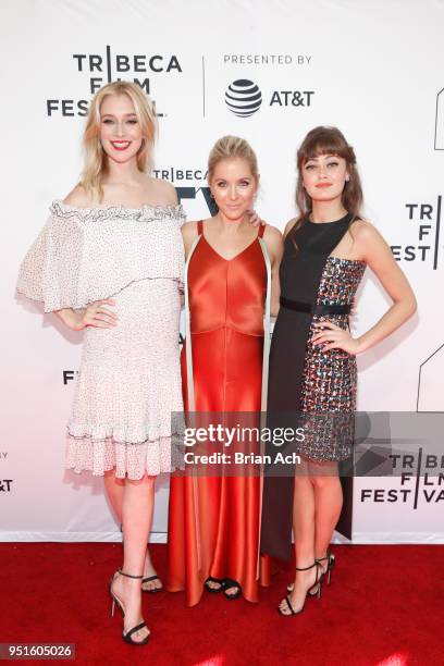 Actress Caitlin Fitzgerald, Creator/Writer/Executive Producer of "Sweetbitter" Stephanie Danler, and actress Ella Purnell attend the New York Red...