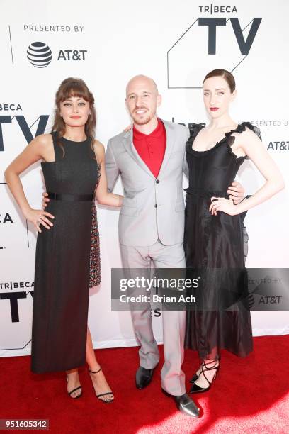 Actors Ella Purnell, Daniyar and Eden Epstein attend the New York Red Carpet & World Premiere Screening of STARZ' "Sweetbitter" at Tribeca Film...