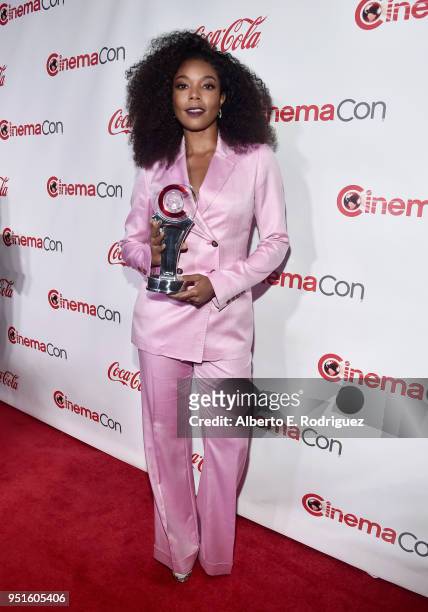 Actress/producer Gabrielle Union, recipient of the Breakthrough Producer of the Year award, attends the CinemaCon Big Screen Achievement Awards...