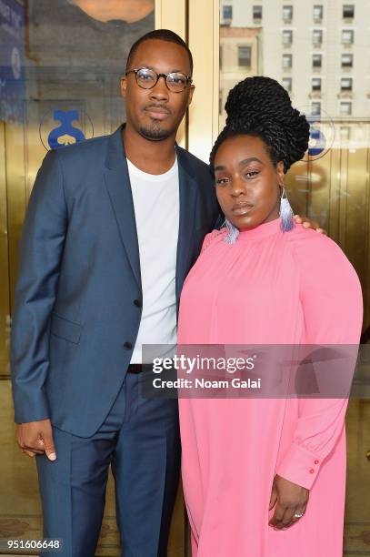 Actor Corey Hawkins and Maechi Aharanwa attend "The Iceman Cometh" opening night on Broadway on April 26, 2018 in New York City.