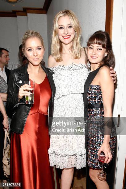 Creator/Writer/Executive Producer of "Sweetbitter" Stephanie Danler, actors Caitlin Fitzgerald and Ella Purnell attend the after party for New York...
