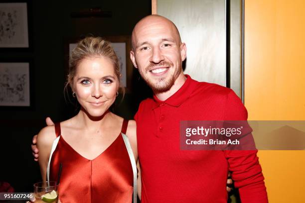 Creator/Writer/Executive Producer of "Sweetbitter" Stephanie Danler and actor Daniyar attend the after party for New York Red Carpet & World Premiere...