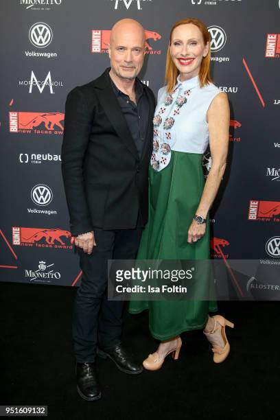 German actor Christian Berkel and his wife German actress Andrea Sawatzki attend the New Faces Award Film at Spindler & Klatt on April 26, 2018 in...