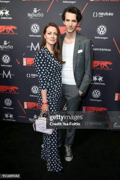 German actress Alice Dwyer and her boyfriend German actor Sabin Tambrea attend the New Faces Award Film at Spindler & Klatt on April 26, 2018 in...