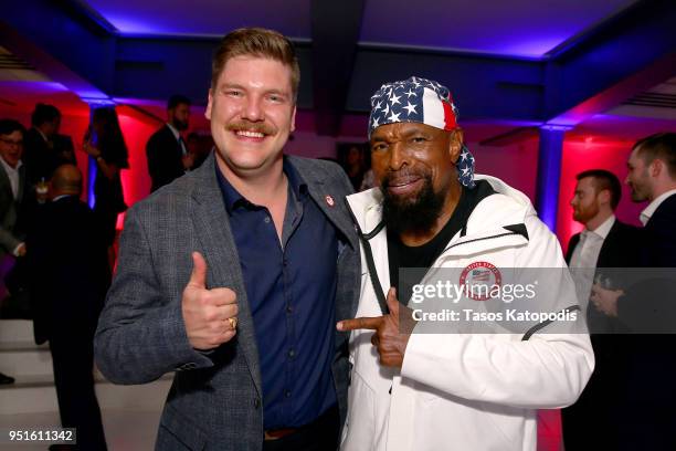 Matt Hamilton and Mr. T attend the Team USA Awards at the Duke Ellington School of the Arts on April 26, 2018 in Washington, DC.