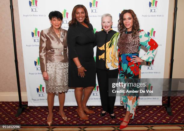 Carmen Collado, Letitia James, Dr. Constance Silver and Sunny Hostin attend ICL Builders of the Future Gala on April 26, 2018 in New York City.