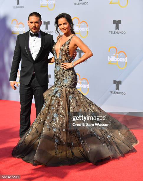 Sebastian Caicedo and Carmen Villalobos attend the 2018 Billboard Latin Music Awards at the Mandalay Bay Events Center on April 26, 2018 in Las...