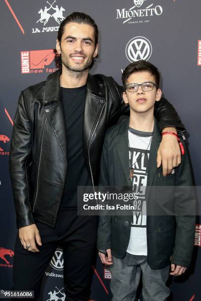 German actor Nik Xhelilaj and guest attend the New Faces Award Film at Spindler & Klatt on April 26, 2018 in Berlin, Germany.