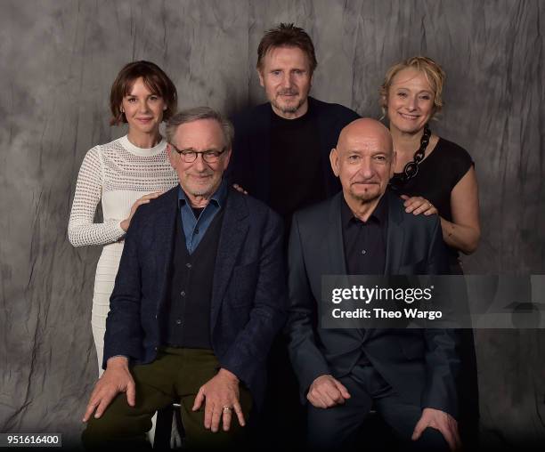 Embeth Davidtz, Steven Spielberg, Liam Neeson, Sir Ben Kingsley and Caroline Goodall attend the "Schindler's List" 25th Anniversary Cast Reunion -...
