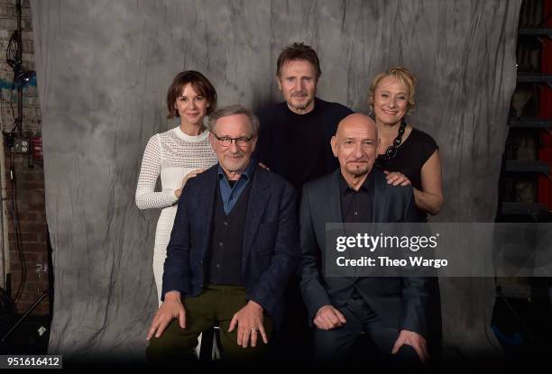 Embeth Davidtz, Steven Spielberg, Liam Neeson, Sir Ben Kingsley and Caroline Goodall attend the "Schindler's List" 25th Anniversary Cast Reunion -...