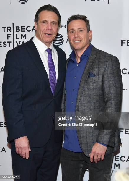 Governor of New York Andrew Cuomo and Chris Cuomo attend a screening of "RX: Early Detection A Cancer Journey With Sandra Lee" during the 2018...