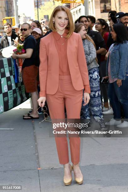 Ashley Bell is seen on April 26, 2018 in New York City.