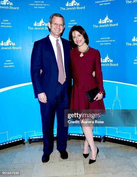 Bob Horne and Laurie Lindenbaum Attend the 2018 Jewish Board's Spring Benefit at The Plaza Hotel on April 26, 2018 in New York City.