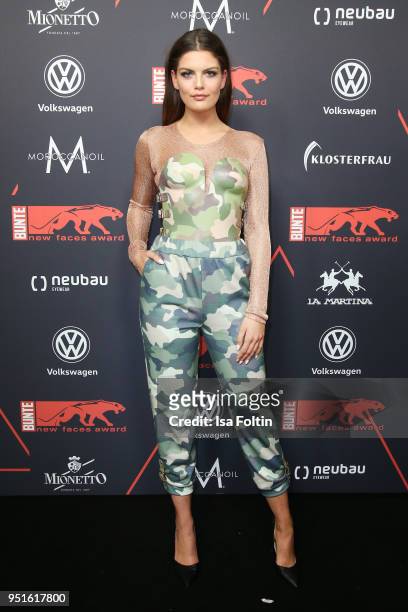 Model Vanessa Fuchs attends the New Faces Award Film at Spindler & Klatt on April 26, 2018 in Berlin, Germany.