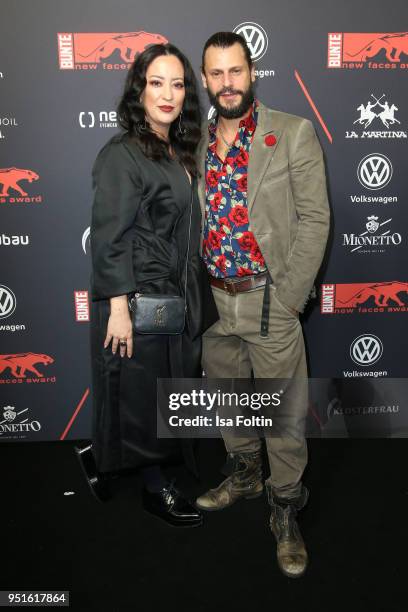 Miyabi Kawai and Manuel Cortez attend the New Faces Award Film at Spindler & Klatt on April 26, 2018 in Berlin, Germany.