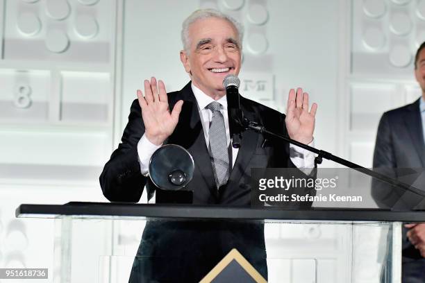 Director Martin Scorsese speaks onstage during The 50th Anniversary World Premiere Restoration of "The Producers" Opening Night Gala and Robert...
