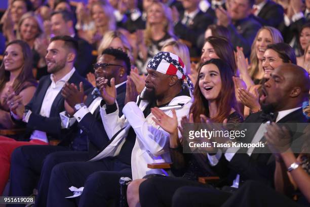 Mr. T applauds during the Team USA Awards at the Duke Ellington School of the Arts on April 26, 2018 in Washington, DC.
