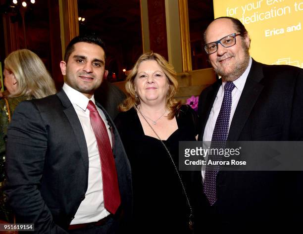 Dhaval Thakker, Lori Loscalzo and Charles Seide Attend the 2018 Jewish Board's Spring Benefit at The Plaza Hotel on April 26, 2018 in New York City.