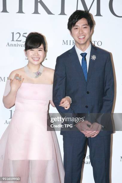 Chiang Hung-Chieh and Fukuhara Ai attend MIKIMOTO 125th anniversary jewelry show on 26th April, 2018 in Taipei, Taiwan, China.