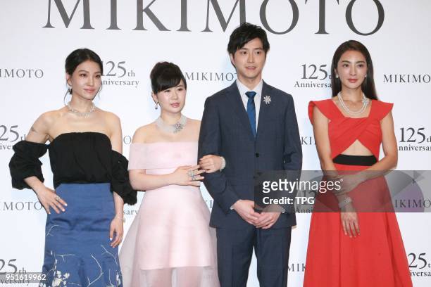 Chiang Hung-Chieh and Fukuhara Ai attend MIKIMOTO 125th anniversary jewelry show on 26th April, 2018 in Taipei, Taiwan, China.