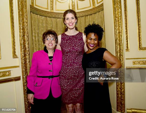 Fay Wilbur, Elizabeth Joseph and Tonya Spence Attend the 2018 Jewish Board's Spring Benefit at The Plaza Hotel on April 26, 2018 in New York City.