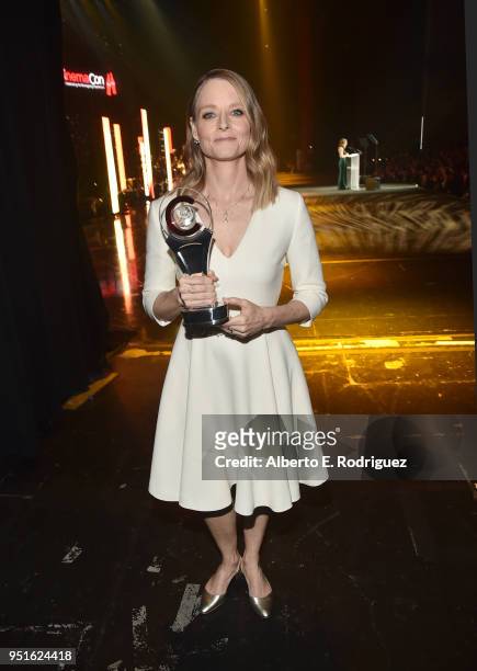 Actor Jodie Foster, recipient of the Lifetime Achievement Award, attends the CinemaCon Big Screen Achievement Awards brought to you by the Coca-Cola...