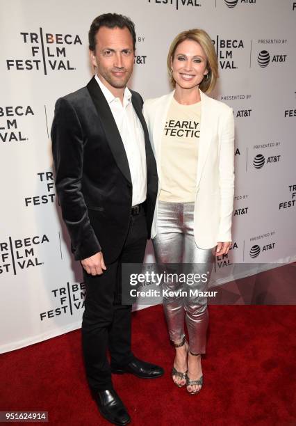 Andrew Shue and Amy Robach attend the HBO Documentary Film "RX: Early Detection A Cancer Journey With Sandra Lee" during The Tribeca Film Festival at...