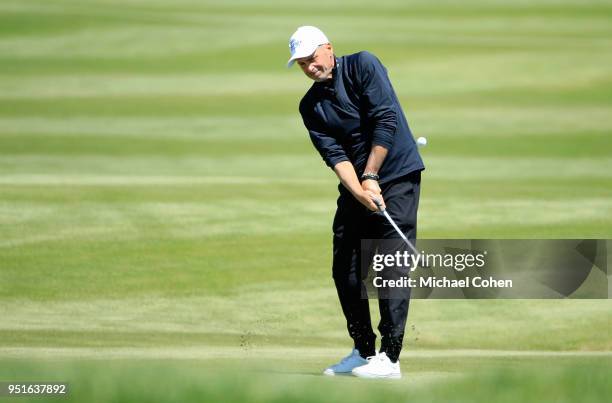 Rocco Mediate hits a shot during the first round of the PGA TOUR Champions Bass Pro Shops Legends of Golf held at Buffalo Ridge Golf Club on April...