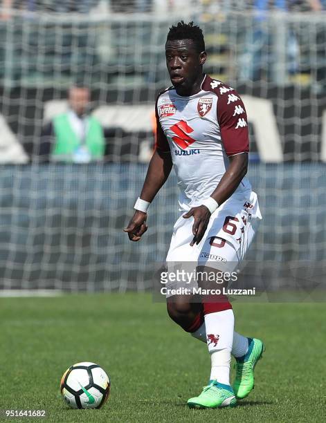 Afriyie Acquah of Torino FC in action during the serie A match between Atalanta BC and Torino FC at Stadio Atleti Azzurri d'Italia on April 22, 2018...