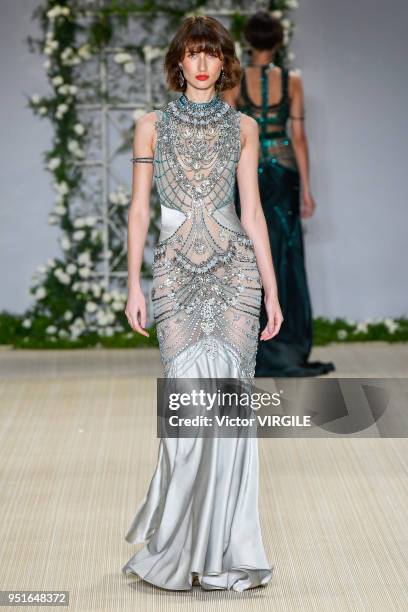 Model walks the runway at the Samuel Cirnansck Fall Winter 2018 fashion show during the SPFW N45 on April 23, 2018 in Sao Paulo, Brazil.