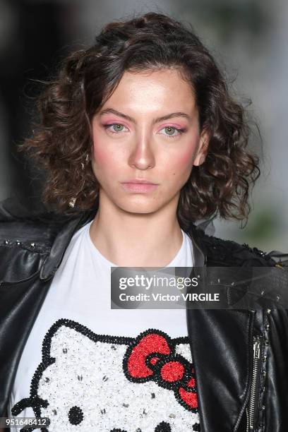 Model walks the runway at the Samuel Cirnansck Fall Winter 2018 fashion show during the SPFW N45 on April 23, 2018 in Sao Paulo, Brazil.