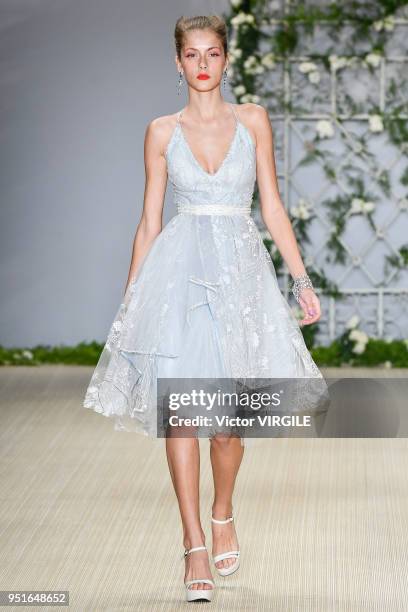 Model walks the runway at the Samuel Cirnansck Fall Winter 2018 fashion show during the SPFW N45 on April 23, 2018 in Sao Paulo, Brazil.