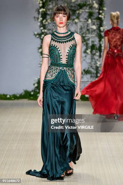 Model walks the runway at the Samuel Cirnansck Fall Winter 2018 fashion show during the SPFW N45 on April 23, 2018 in Sao Paulo, Brazil.