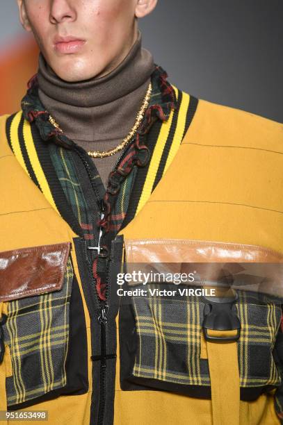 Model walks the runway at the Joao Pimenta Fall Winter 2018 fashion show during the SPFW N45 on April 23, 2018 in Sao Paulo, Brazil.