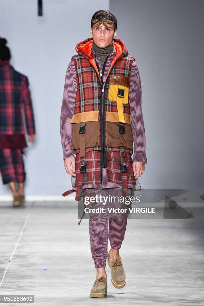 Model walks the runway at the Joao Pimenta Fall Winter 2018 fashion show during the SPFW N45 on April 23, 2018 in Sao Paulo, Brazil.