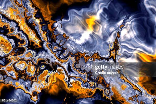 creative ebru background with abstract painted waves - acryl auf leinwand stock-fotos und bilder