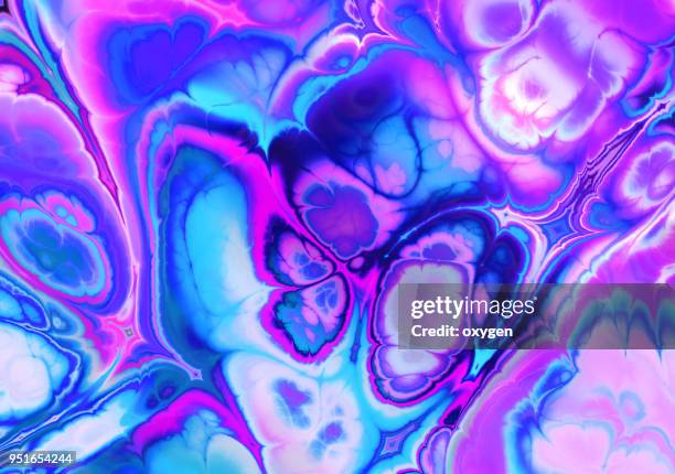 creative ebru background with abstract painted waves - acryl auf leinwand stock-fotos und bilder