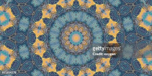 seamless kaleidoscopic mosaic pattern background - kaleidoskop muster stock-fotos und bilder