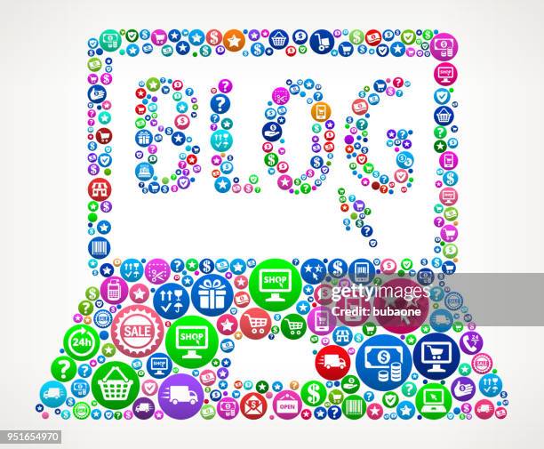 blog computer shopping and e-commerce background pattern - copper gradient stock illustrations