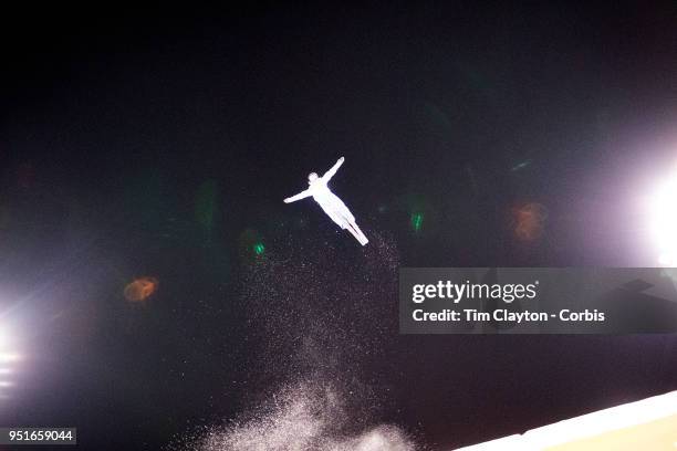 Jonathon Lillis of the United States in action during the Freestyle Skiing - Men's Aerials Qualification at Phoenix Snow Park on February17, 2018 in...