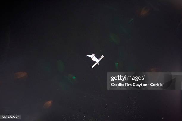 Jonathon Lillis of the United States in action during the Freestyle Skiing - Men's Aerials Qualification at Phoenix Snow Park on February17, 2018 in...