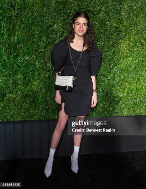 Leandra Medine attends the 13th Annual Chanel Tribeca Film Festival Artist Dinner at Balthazar on April 23, 2018 in New York City.