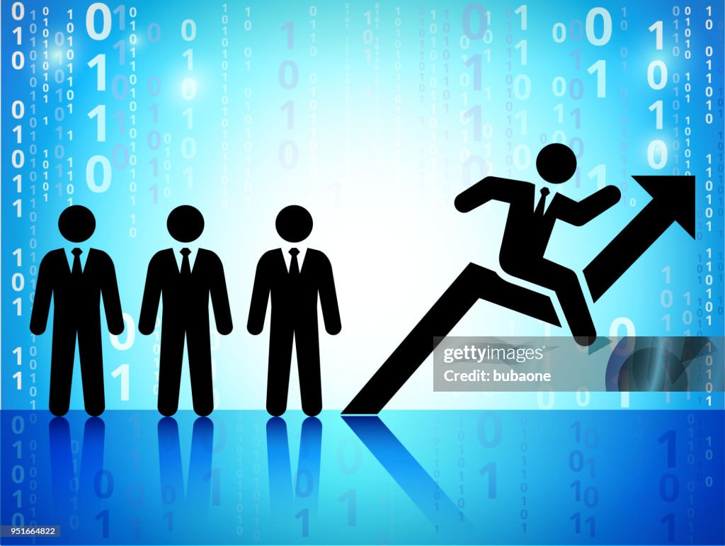 Business And Corporate Progress On Binary Code Blue Background High-Res ...