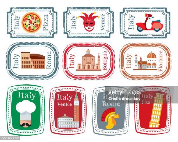 italy stamp - naples italy stock illustrations